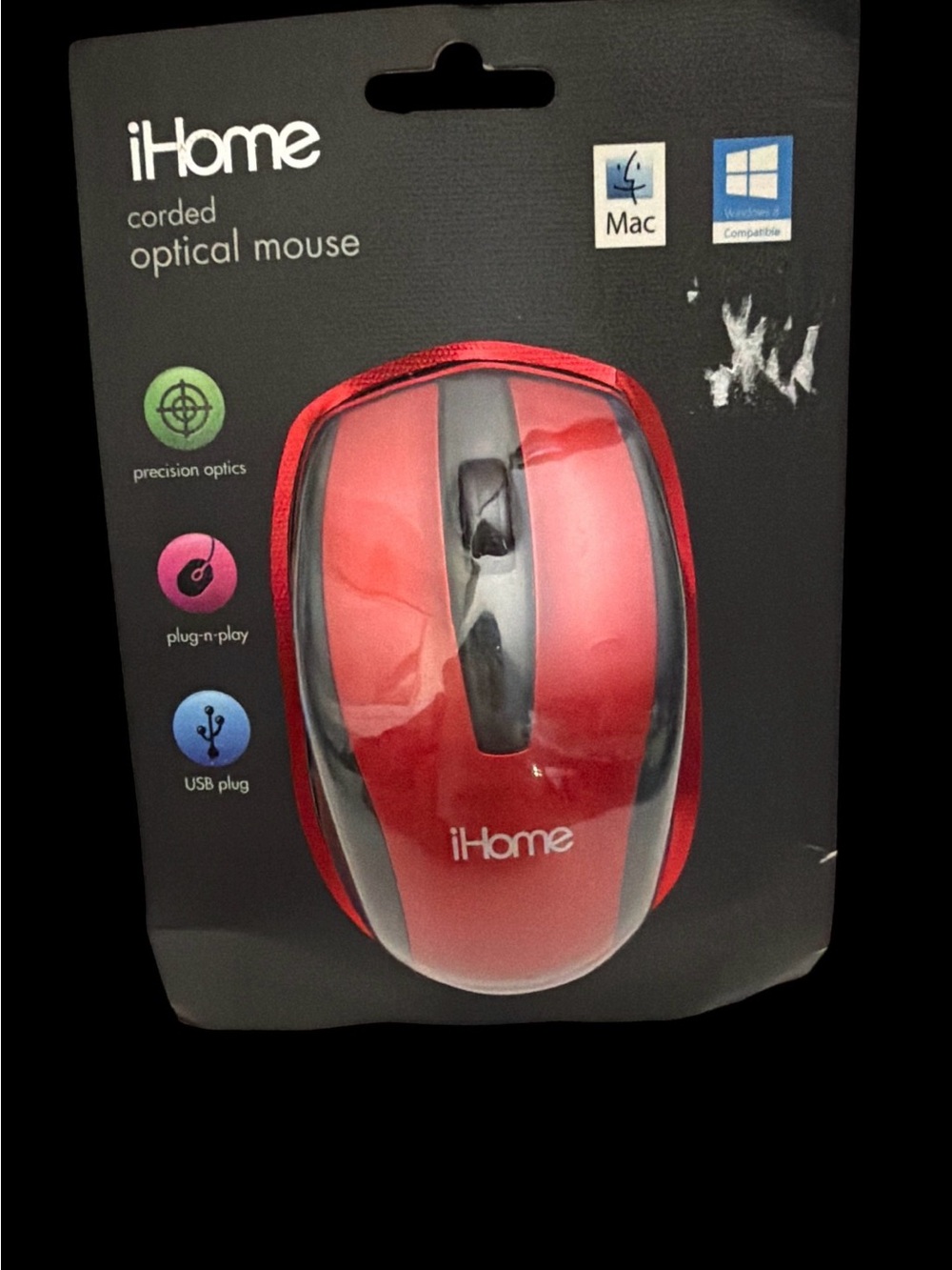 Wired 3-button optical mouse with a USB connection